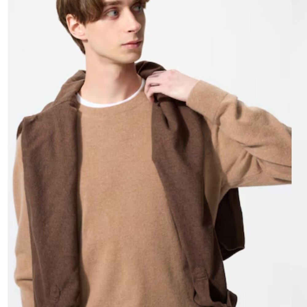 Uniqlo Men's 100% Cashmere Sweater -- Beige, Size XXL - Picture 6 of 6